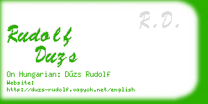 rudolf duzs business card