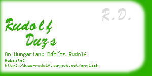 rudolf duzs business card